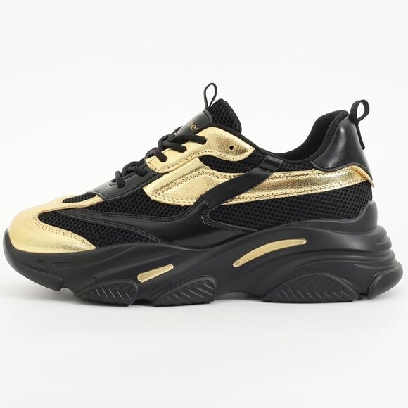 Women's Black Sneakers-Lightweight Glitter Rhinestone - Picture 2 of 7